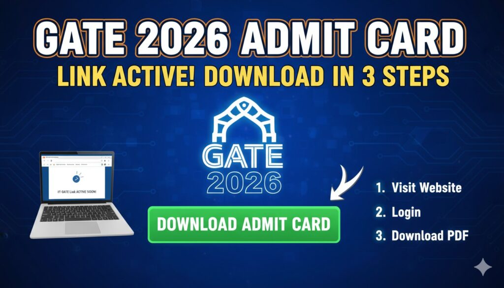 GATE 2026 एडमिट कार्ड डाउनलोड स्क्रीनशॉट