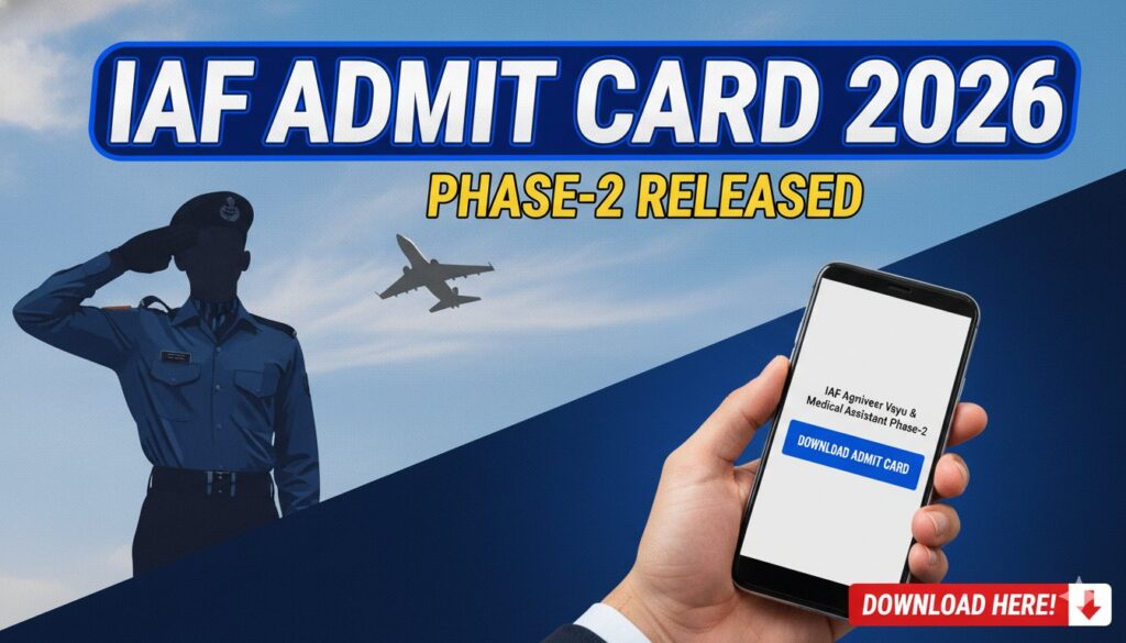 भारतीय वायु सेना अग्निवीर वायु फेज-2 एडमिट कार्ड 2026 डाउनलोड