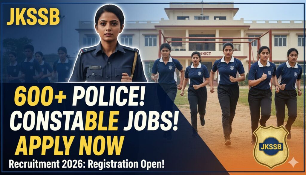 JKSSB constable recruitment online application form on computer screen