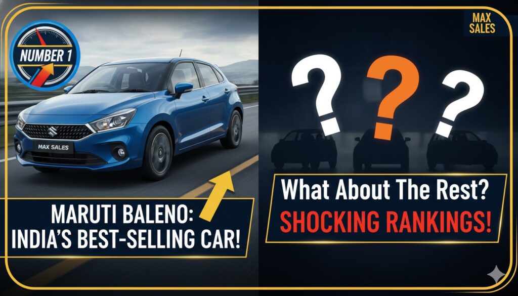 Maruti Suzuki Baleno कार की फ्रंट व्यू इमेज, नीले रंग में, रोड पर चलते हुए।