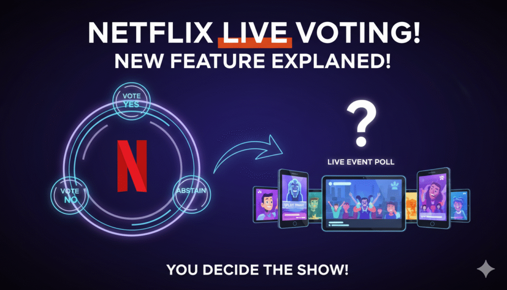 Netflix ऐप पर लाइव वोटिंग फीचर दिखाता स्क्रीनशॉट