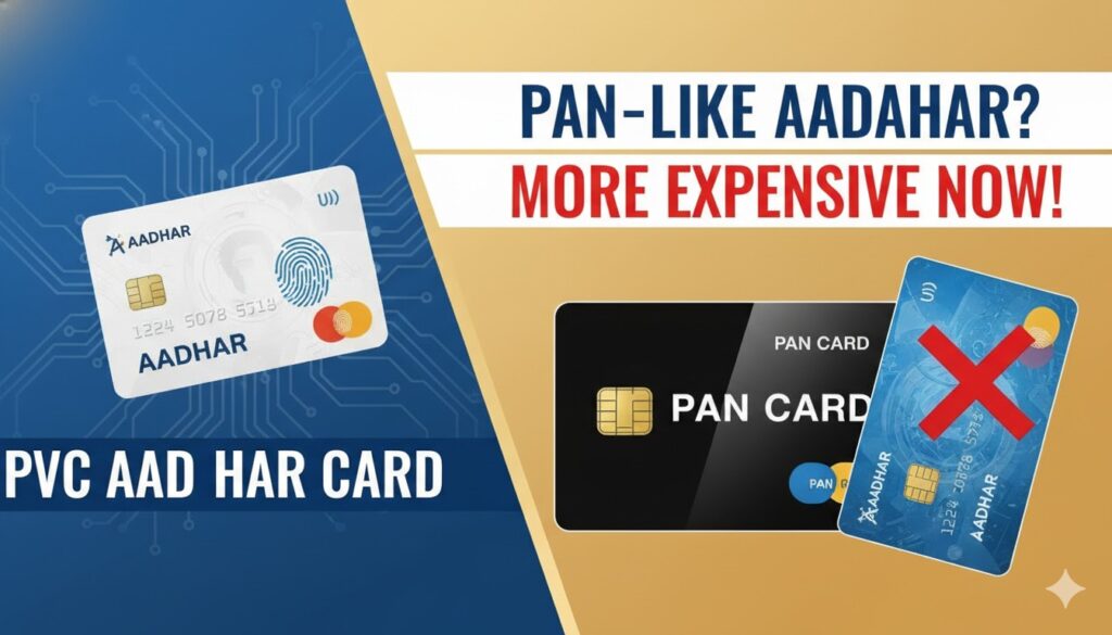 PVC आधार कार्ड की इमेज जो PAN कार्ड जैसी दिख रही है