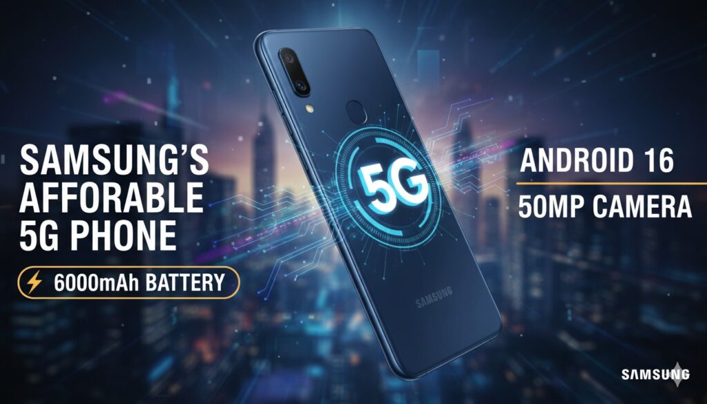 Samsung Galaxy A07 5G स्मार्टफोन 6000mAh बैटरी और 50MP कैमरा के साथ