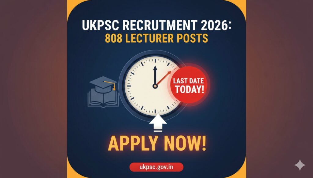 उत्तराखंड लोक सेवा आयोग की लेक्चरर भर्ती अधिसूचना का ग्राफिक प्रतिनिधित्व।