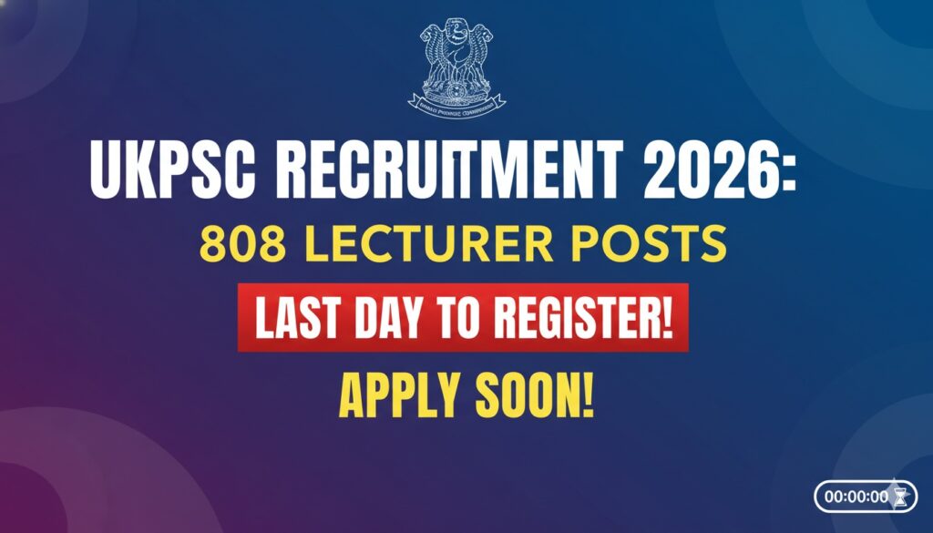 उत्तराखंड लोक सेवा आयोग लेक्चरर भर्ती 2026 का लोगो और आवेदन फॉर्म।