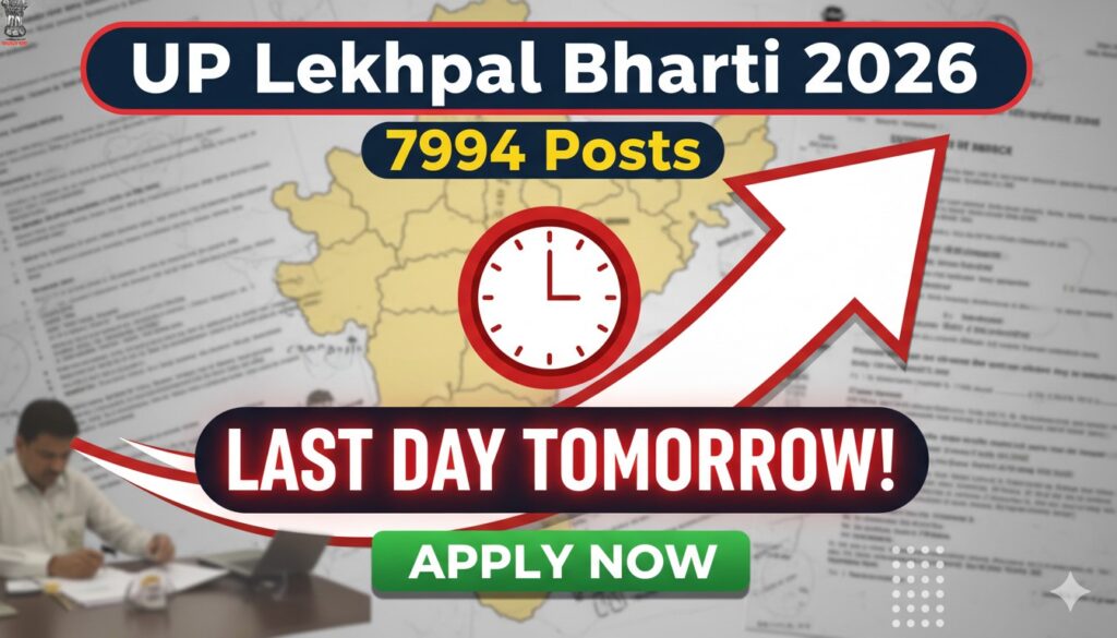 उत्तर प्रदेश लेखपाल भर्ती 2026 के लिए आवेदन फॉर्म और UPSSSC लोगो वाली इमेज