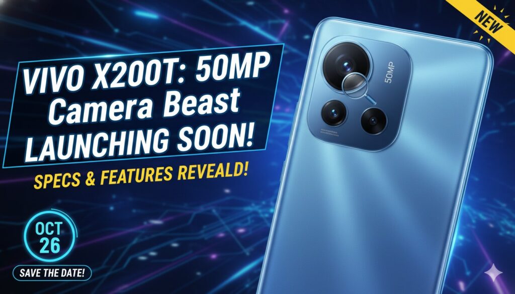 Vivo X200T स्मार्टफोन का बैक व्यू, जिसमें ट्रिपल कैमरा सेटअप और Zeiss लोगो दिख रहा है.