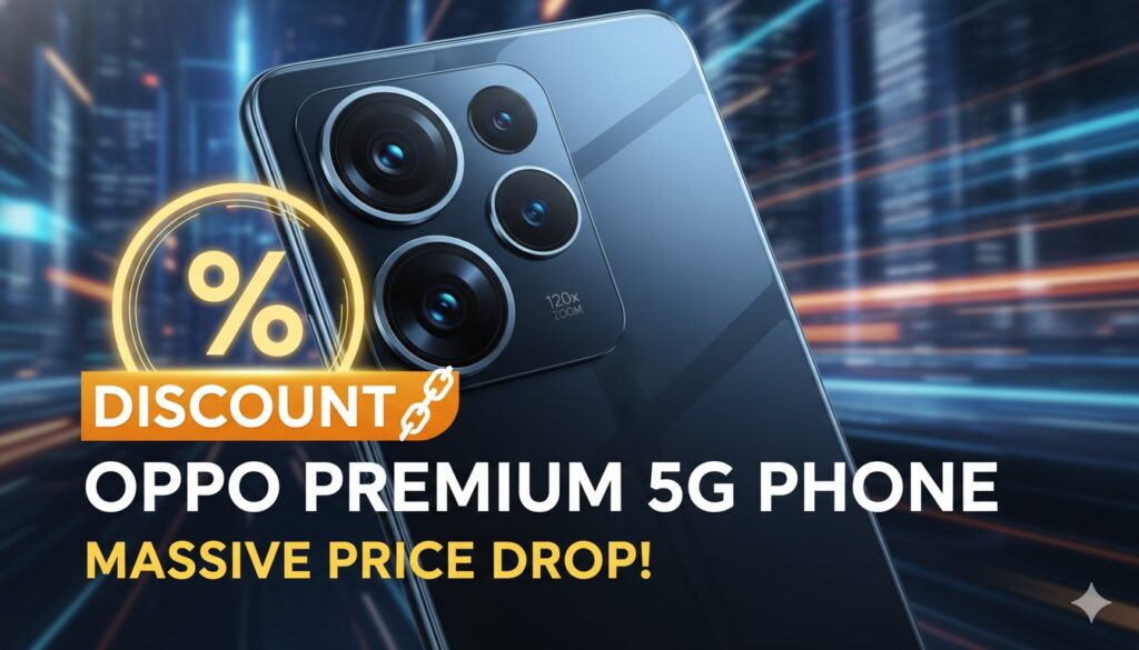 ओप्पो Find X9 Pro स्मार्टफोन का फ्रंट और बैक व्यू, टाइटेनियम चारकोल कलर में।