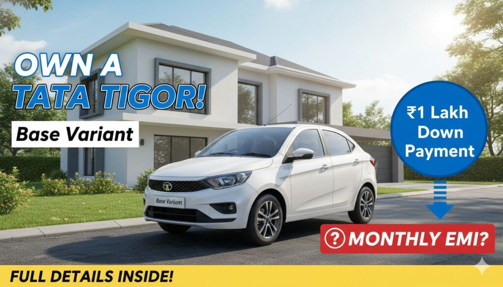 नई टाटा टिगोर बेस वेरिएंट की साइड व्यू इमेज