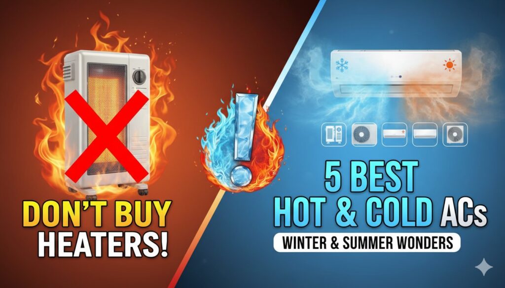 5 बेस्ट Hot & Cold AC जो सर्दी-गर्मी दोनों में काम करेंगे।