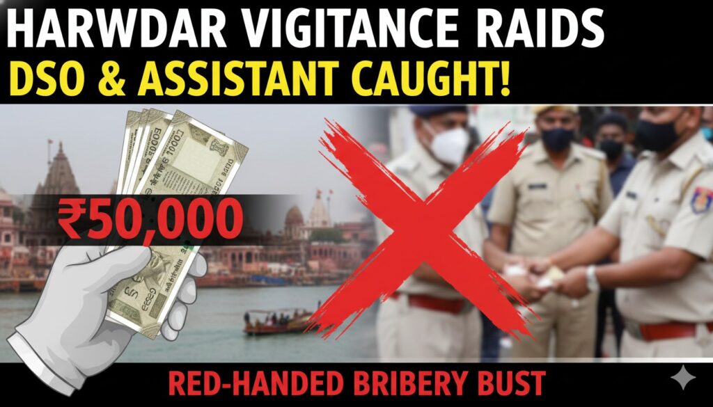 हरिद्वार में विजिलेंस टीम द्वारा रिश्वत लेते गिरफ्तार किए गए अधिकारी की सांकेतिक तस्वीर।