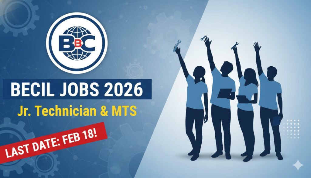 BECIL recruitment 2026 notification for junior technician and MTS posts