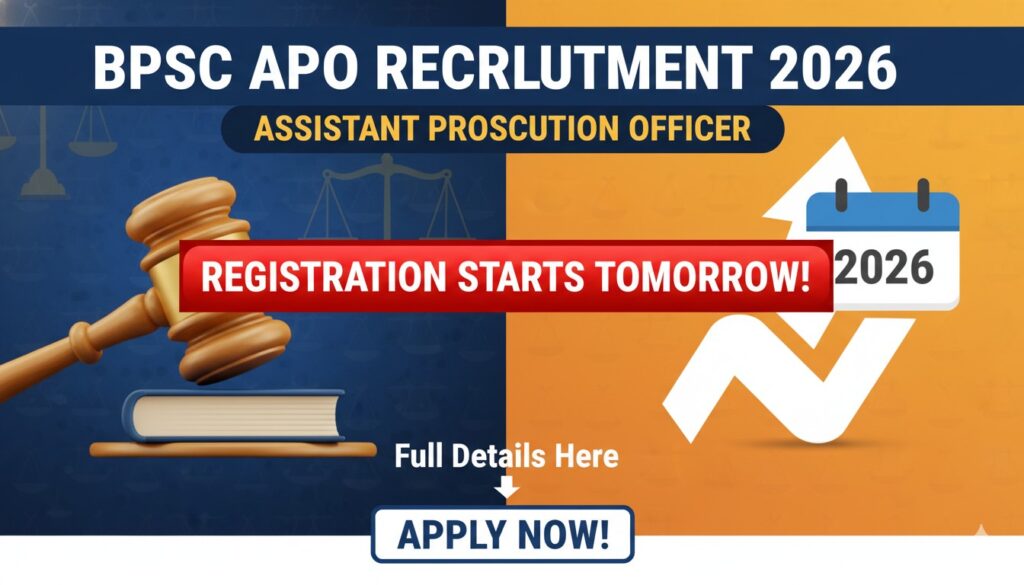 BPSC APO Recruitment 2026 - सहायक अभियोजन अधिकारी पदों पर 300 रिक्तियां, ऑनलाइन आवेदन शुरू