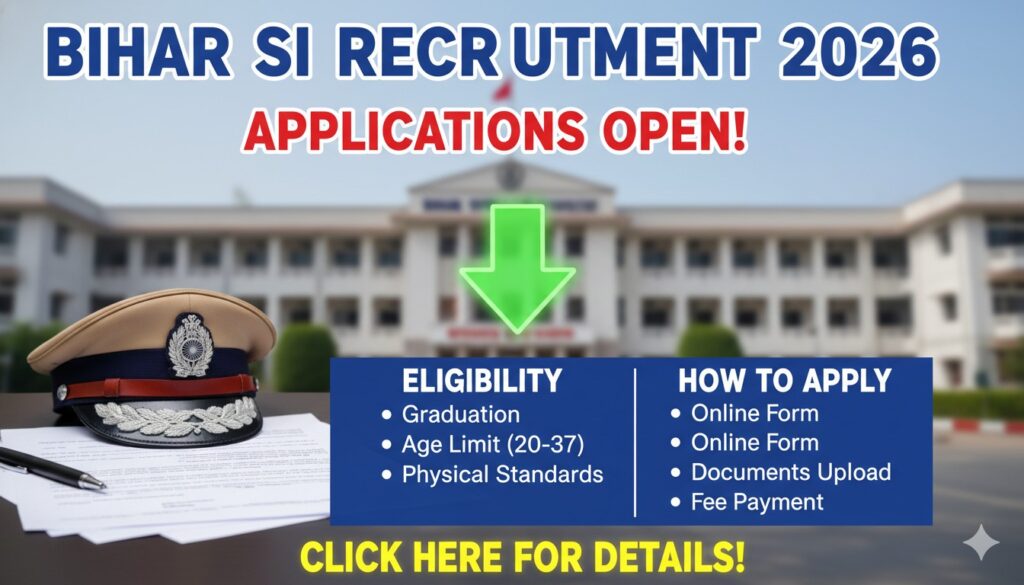 बिहार पुलिस एसआई भर्ती फॉर्म और अधिसूचना