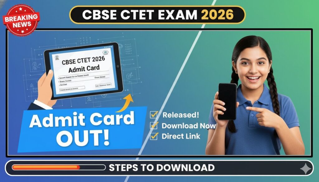 CBSE CTET Admit Card 2026 download page on official website