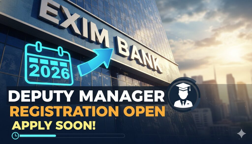 Exim Bank Deputy Manager Recruitment 2026 आवेदन अधिसूचना।