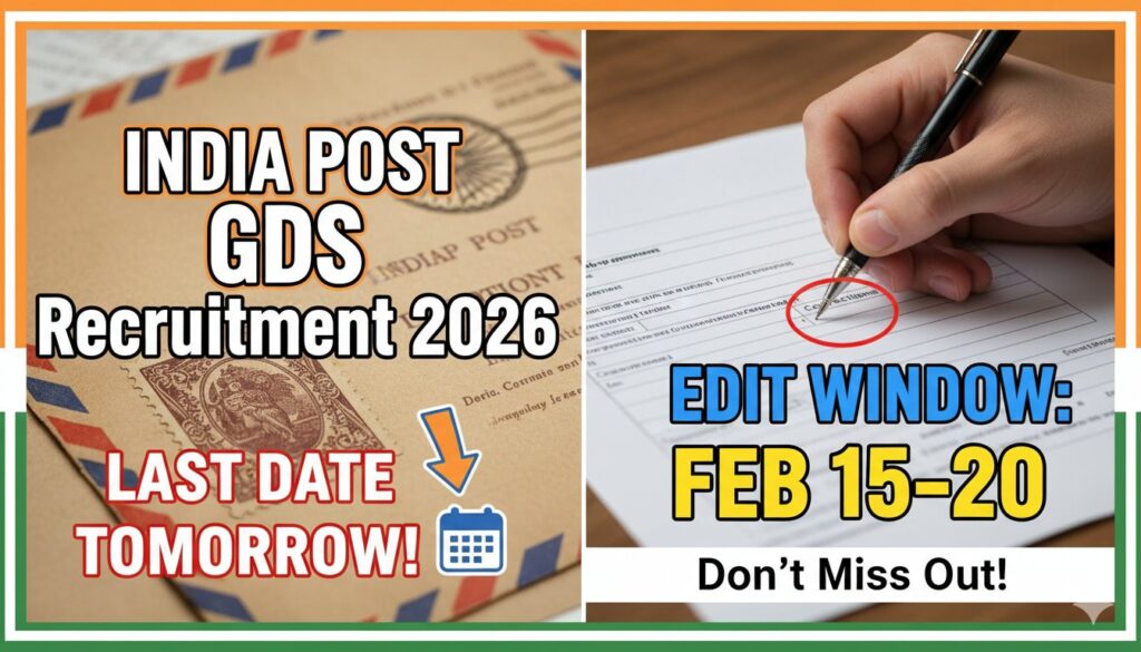 भारत पोस्ट जीडीएस भर्ती 2026 के लिए ऑनलाइन आवेदन प्रक्रिया, ग्रामीण डाक सेवक पदों की आधिकारिक अधिसूचना