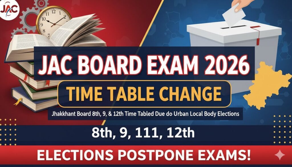 झारखंड बोर्ड परीक्षा 2026 टाइम टेबल में बदलाव, निकाय चुनाव के कारण संशोधित डेट शीट