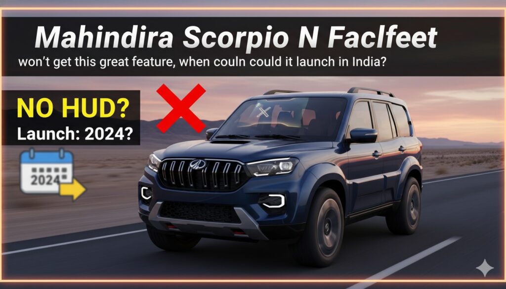 महिंद्रा स्कॉर्पियो एन फेसलिफ्ट का स्पाई शॉट जिसमें नया ग्रिल और सनरूफ दिख रहा है