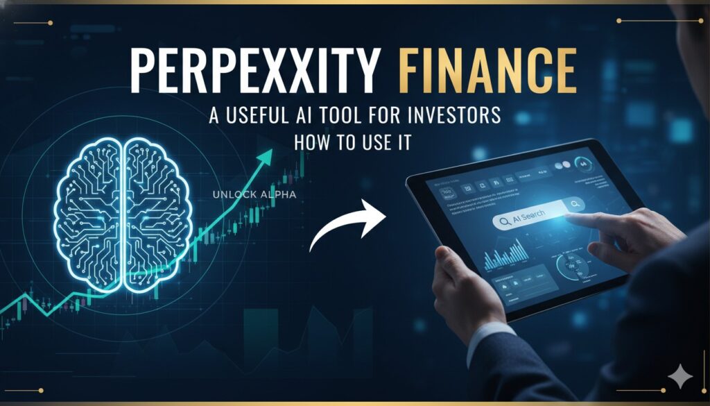 Perplexity Finance AI dashboard showing stock analysis charts and real-time data for investors.