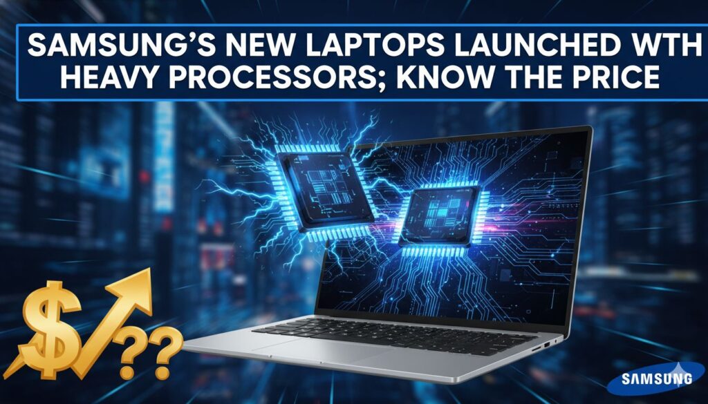 Samsung Galaxy Book6 Ultra लैपटॉप का फ्रंट व्यू AMOLED डिस्प्ले और स्लिम डिजाइन के साथ