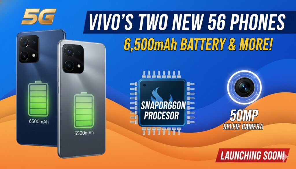 Vivo V70 और V70 Elite स्मार्टफोन की हाई-रेजोल्यूशन इमेज दिखाते हुए।