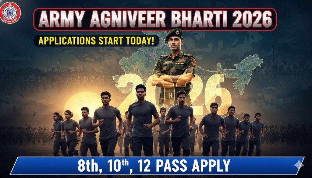 भारतीय सेना अग्निवीर भर्ती 2026 के युवा उम्मीदवार आवेदन करते हुए