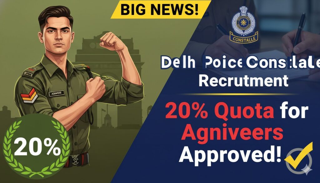 दिल्ली पुलिस कांस्टेबल भर्ती में पूर्व अग्निवीरों को 20 प्रतिशत आरक्षण, उपराज्यपाल की मंजूरी के साथ पुलिस वर्दी में अग्निवीर