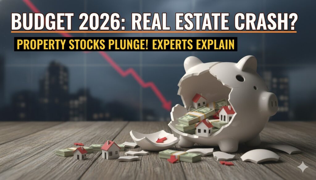 बजट 2026 प्रेजेंटेशन के दौरान वित्त मंत्री निर्मला सीतारमण रियल एस्टेट सेक्टर पर बोलते हुए।