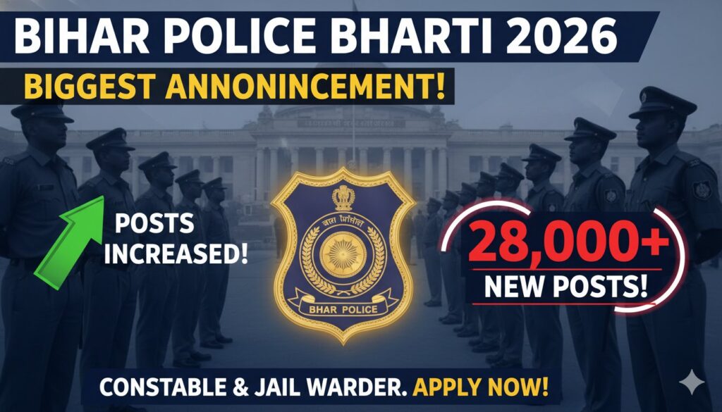 बिहार पुलिस जेल वार्डर भर्ती 2026 में पदों की बढ़ोतरी, CSBC द्वारा 2431 पदों का एलान