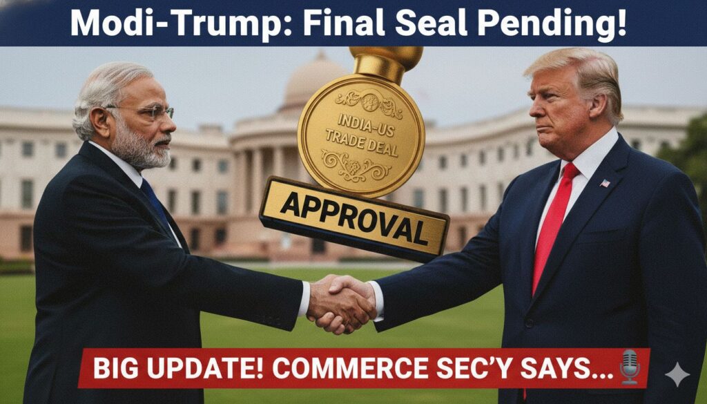 मोदी और ट्रंप ट्रेड डील पर चर्चा करते हुए