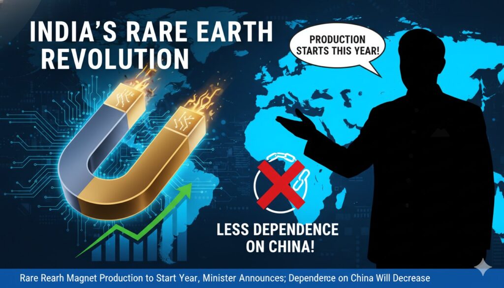 भारत में रेयर अर्थ परमानेंट मैग्नेट उत्पादन शुरू, मंत्री जी. किशन रेड्डी की घोषणा, चीन पर निर्भरता कम