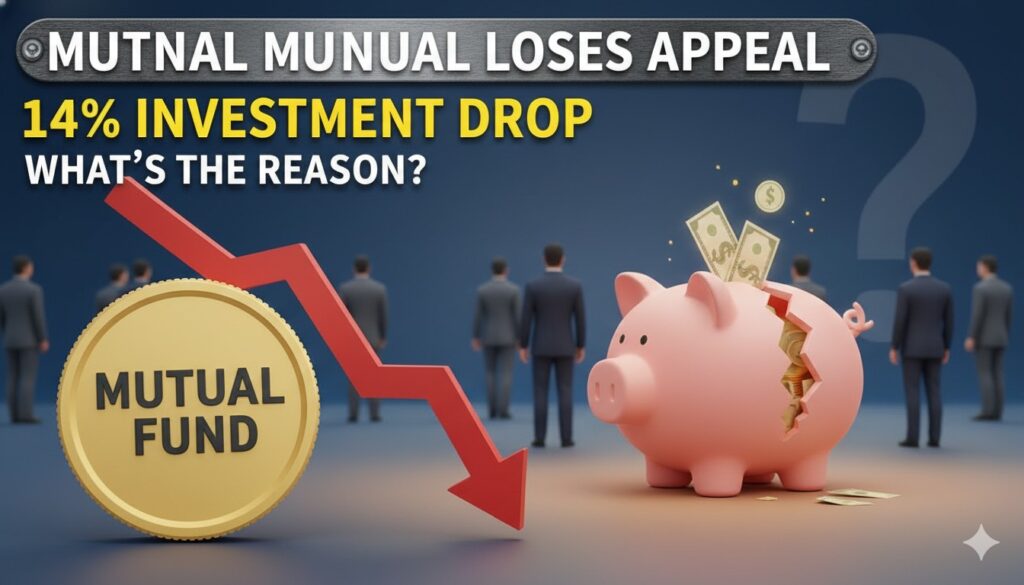 इक्विटी म्यूचुअल फंड निवेश में 14 प्रतिशत की गिरावट दिखाने वाला ग्राफ, जनवरी 2026 AMFI डेटा