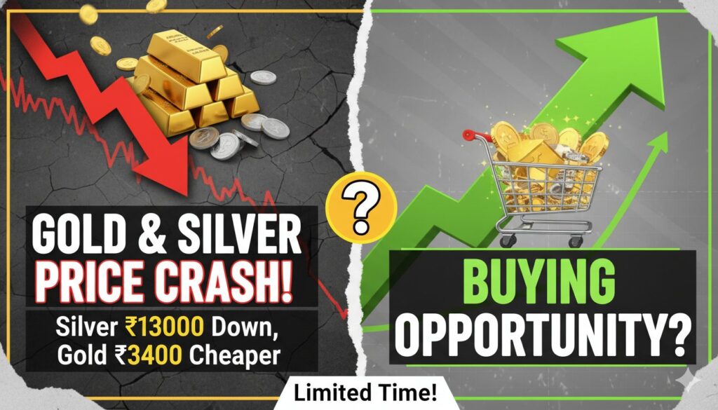 सोना और चांदी की कीमतों में भारी गिरावट, 6 फरवरी 2026, MCX भाव चार्ट