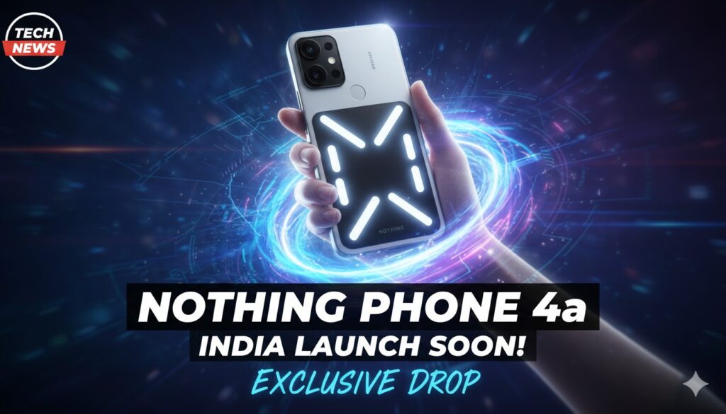 Nothing Phone (4a) in Pink color with transparent back and Glyph Bar lighting