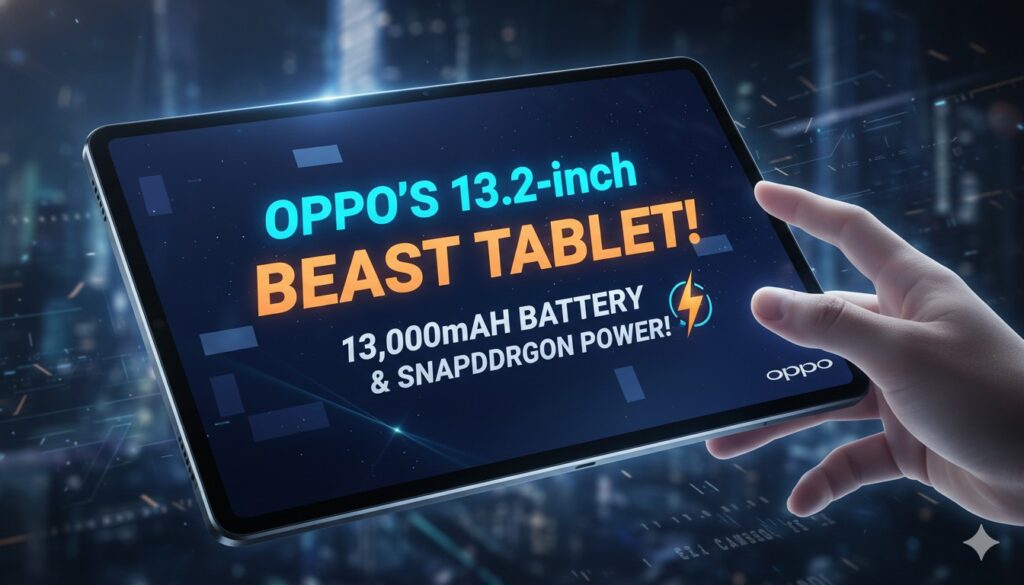 OPPO Pad 5 Pro 13.2 inch flagship tablet with Snapdragon processor and massive battery concept