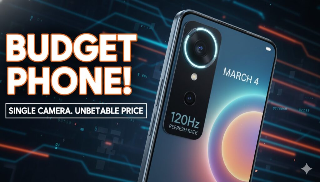 Tecno Pop X बजट स्मार्टफोन व्हाइट कलर रियर व्यू के साथ 120Hz डिस्प्ले और सिंगल कैमरा मॉड्यूल