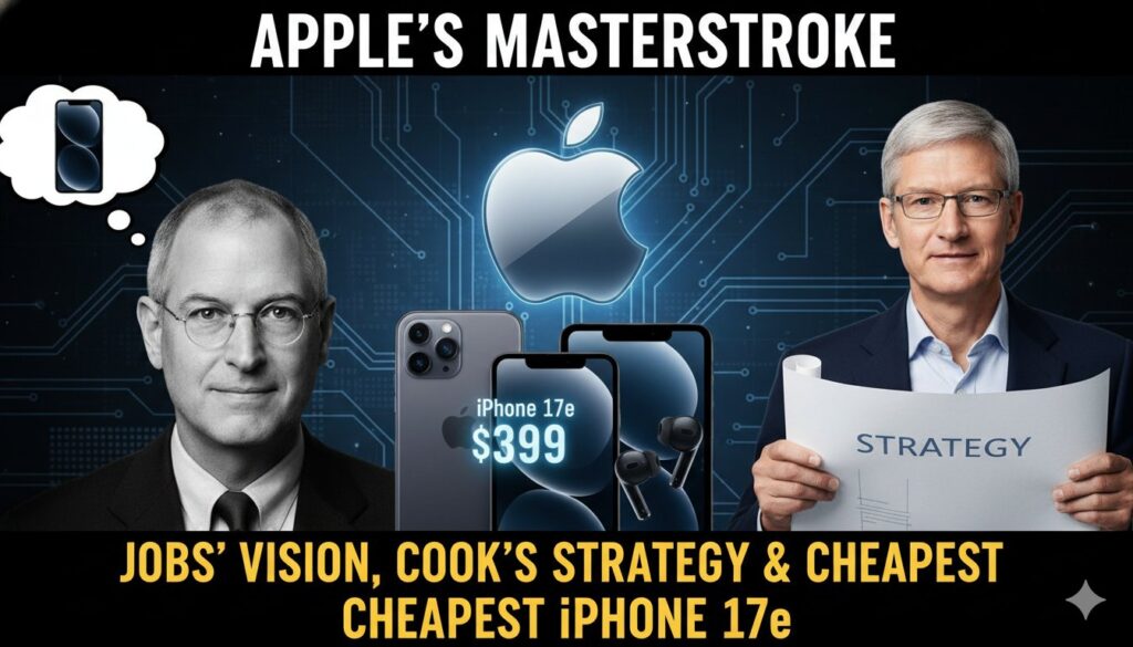 Alt Text for featured image : Apple iPhone 17e और आगामी प्रोडक्ट्स का ग्राफिक दिखाता हुआ इमेज, जिसमें iPhone, MacBook और iPad शामिल हैं