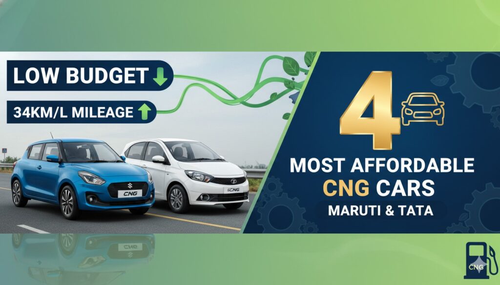 Alt Text for featured image : Maruti WagonR और Tata Punch CNG कारें साइड व्यू में, कम बजट हाई माइलेज CNG व्हीकल्स