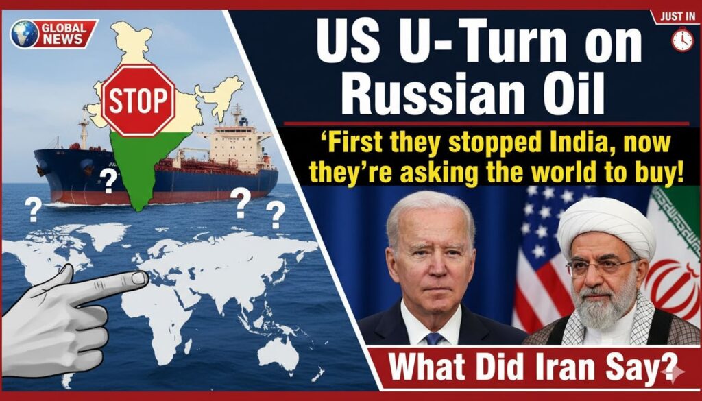 अमेरिकी ट्रेजरी का रूसी तेल वेवर, भारत और ईरान की प्रतिक्रिया दिखाता ग्राफिक